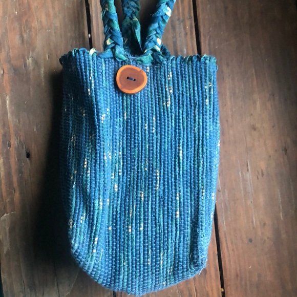 Blue woven backpack/purse - Picture 1 of 6